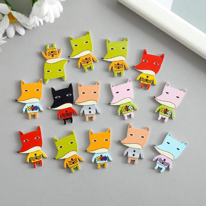 Пуговицы дерево для творчества 2 прокола "Лис в свитере" набор 15 шт 3х2х0,2 см МИКС
Пуговицы дерево для творчества 2 прокола "Лис в свитере" набор 15 шт 3х2х0,2 см МИКС