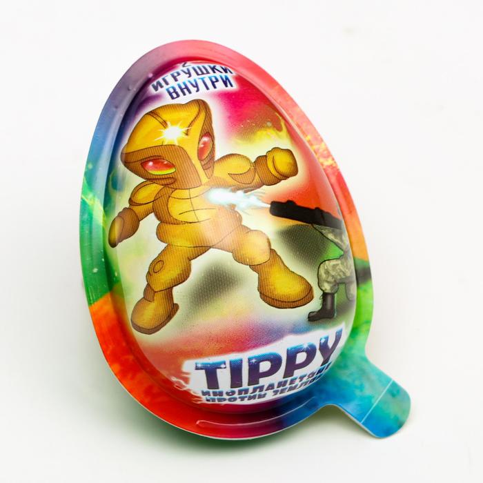 Шоколадное яйцо с бананово-молочной шоколадной пастой и 2 игрушки внутри 20 г 
Шоколадное яйцо с бананово-молочной шоколадной пастой и 2 игрушки внутри 20 г