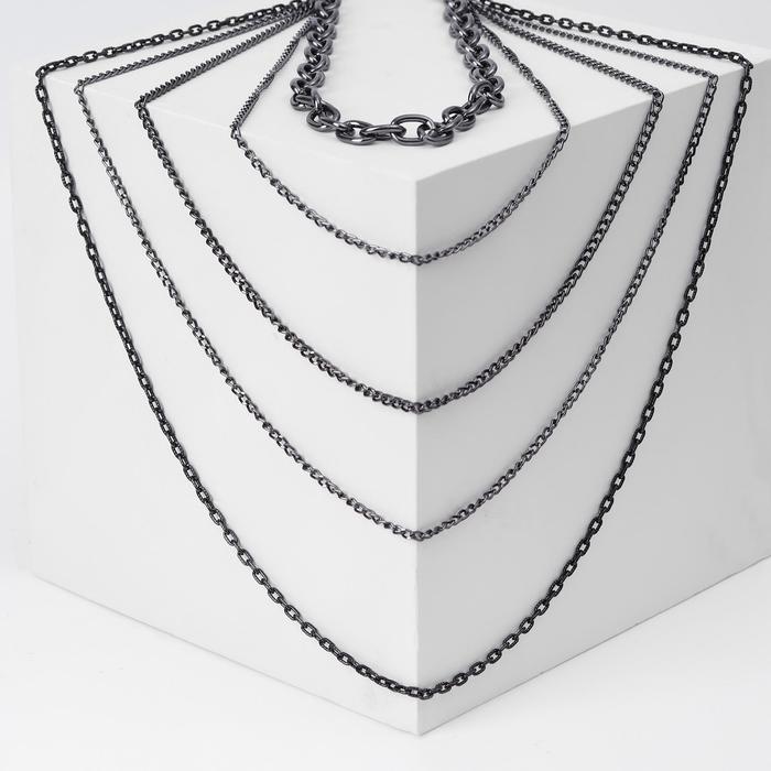Колье "Цепь" канат, цвет чёрный ,78см 
Колье "Цепь" канат, цвет чёрный ,78см