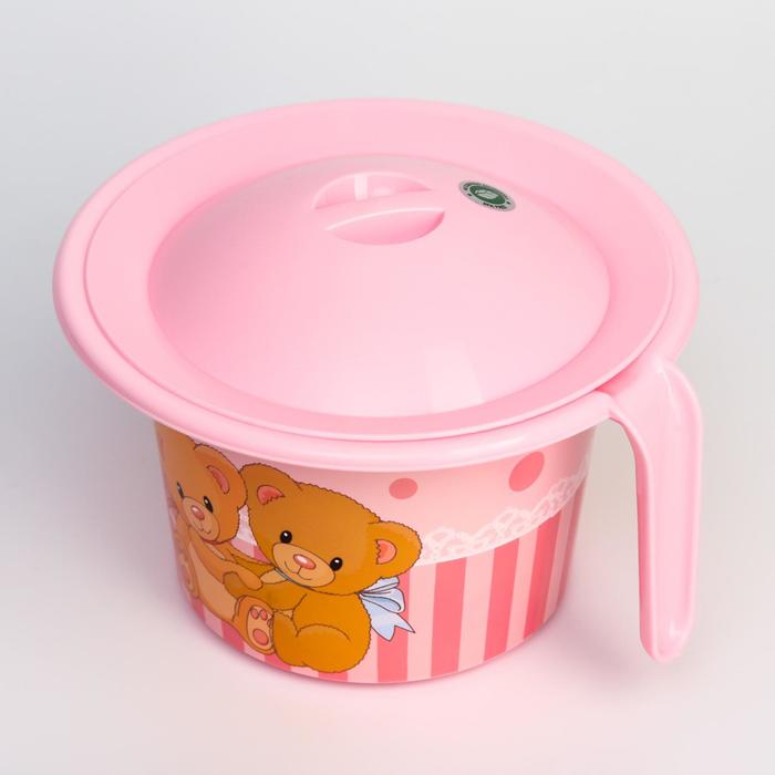 Горшок туалетный детский «Кроха», с крышкой и декором, цвет розовый
Горшок туалетный детский «Кроха», с крышкой и декором, цвет розовый