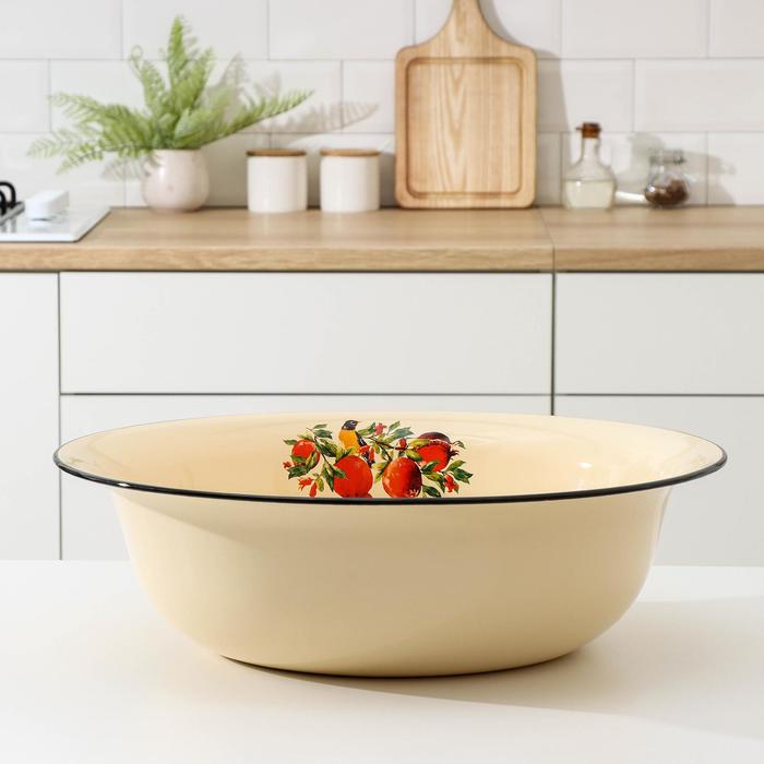 Таз «Эмаль», 16 л, цвет палевый, деколь МИКС 
Таз «Эмаль», 16 л, цвет палевый, деколь МИКС