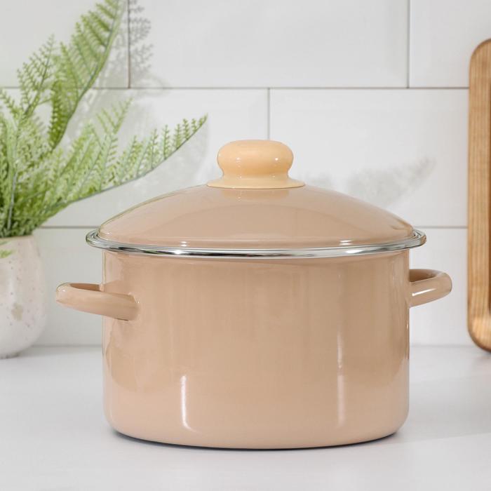 Кастрюля Эмаль, 3 л, цвет палевый
Кастрюля Эмаль, 3 л, цвет палевый