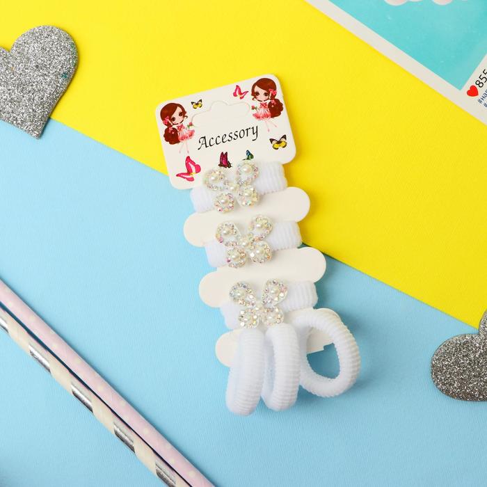 Резинка для волос "Лола" (набор 6 шт) бабочки, белый
Резинка для волос "Лола" (набор 6 шт) бабочки, белый