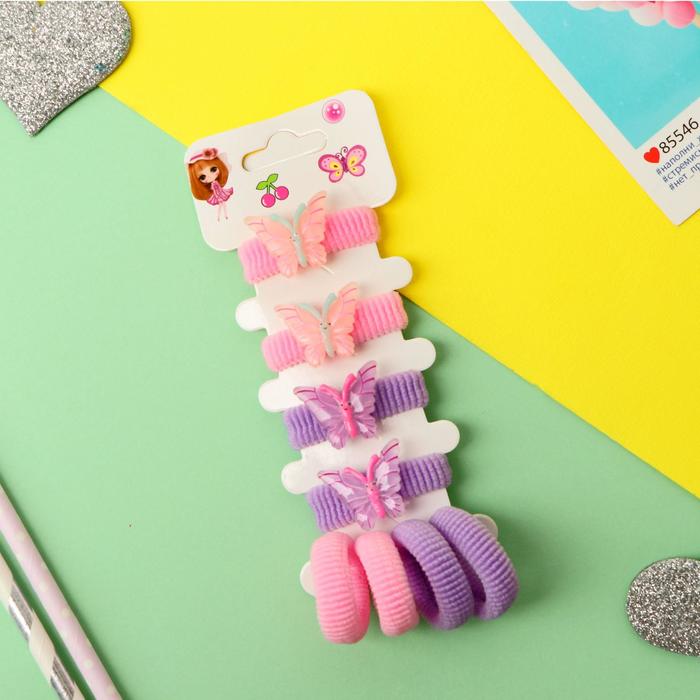 Резинка для волос "Лапочка" (набор 8 шт) бабочки, розово-сиреневый
Резинка для волос "Лапочка" (набор 8 шт) бабочки, розово-сиреневый