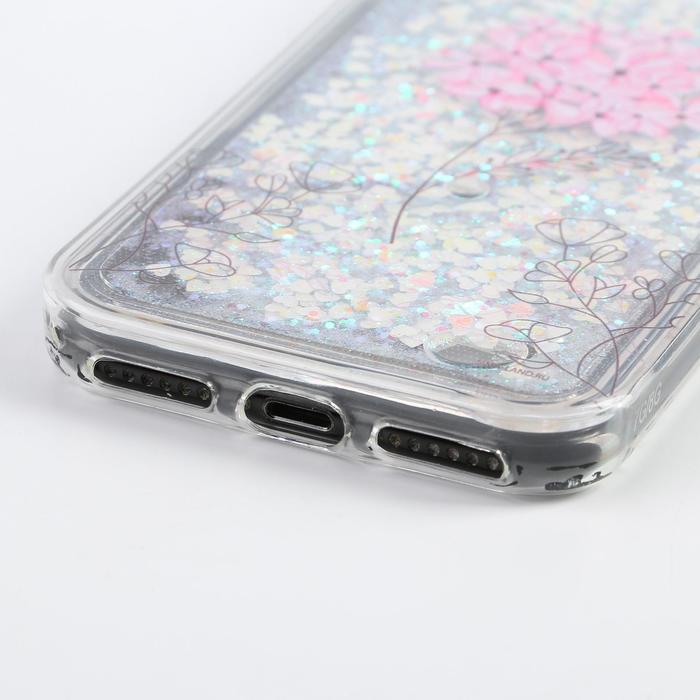 фото Чехол для телефона iphone 7,8 с блёстками внутри flower, 6.8 × 14 см like me