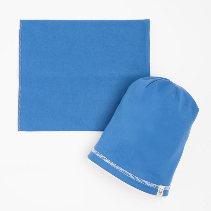 Комплект для девочки (шапка,снуд), цвет светло-джинс/бежевый, размер 54-56 
Комплект для девочки (шапка,снуд), цвет светло-джинс/бежевый, размер 54-56