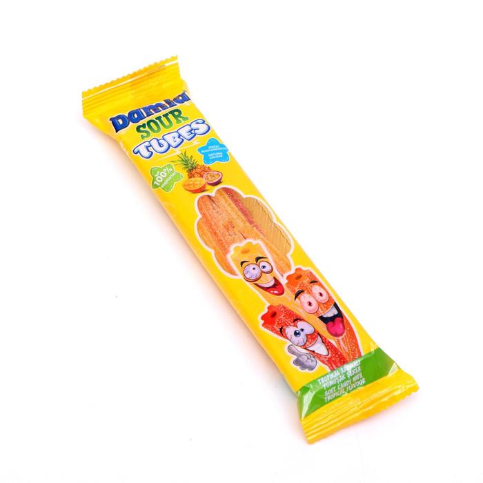 Жевательный мармелад Damla вкус тропические фрукты, трубочки в кислой обсыпке,
Жевательный мармелад Damla вкус тропические фрукты, трубочки в кислой обсыпке,