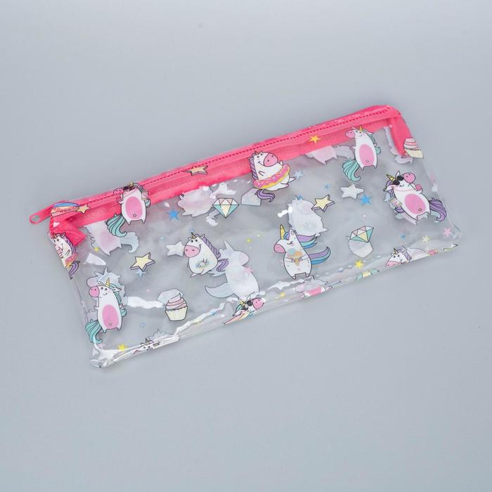 фото Пенал - футляр unicorn style, плоская 20,5х9,5см