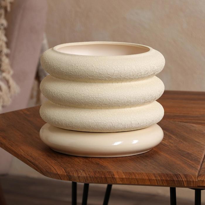 Горшок для цветов "Кольцо", шелк, бежевый, керамика, 3.2 л
Горшок для цветов "Кольцо", шелк, бежевый, керамика, 3.2 л