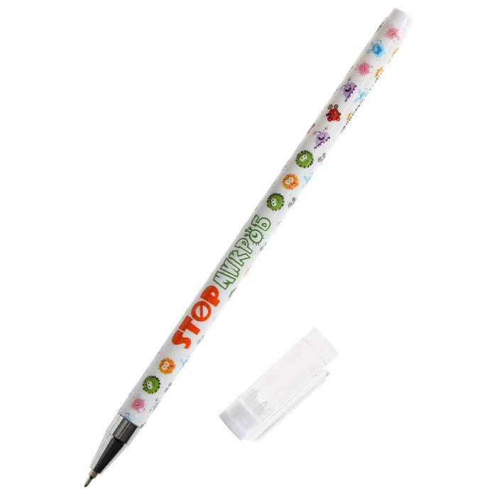 фото Набор шариковых ручек 4 штуки 0.5мм «stopмикроб» масляный стержень, чернила синие, с антимикробным покрытием