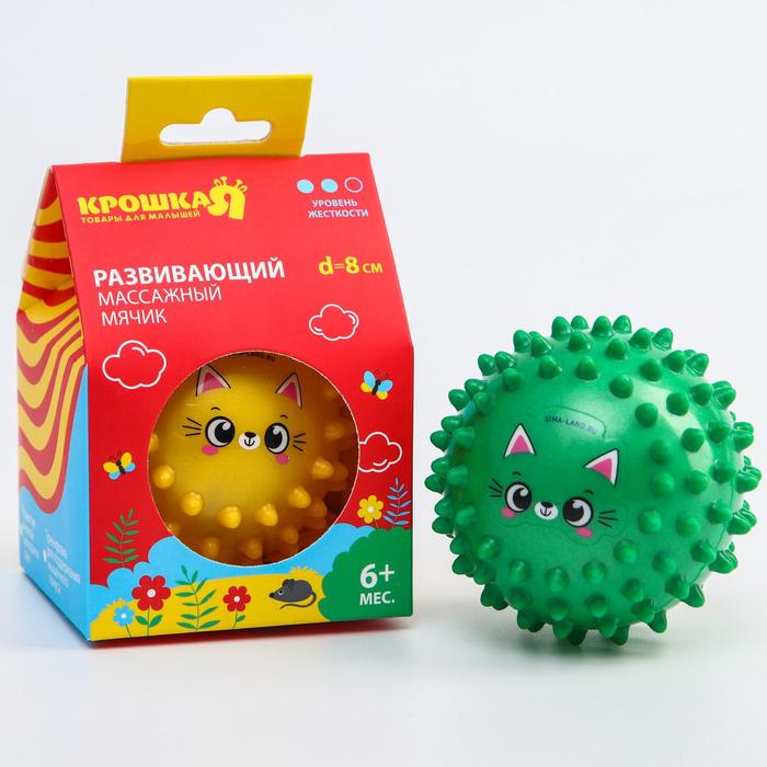 Развивающий массажный мячик «Котик», средней жёсткости, d=8 см, цвет МИКС
Развивающий массажный мячик «Котик», средней жёсткости, d=8 см, цвет МИКС