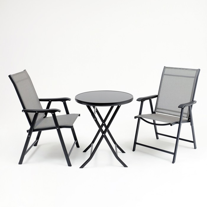 Набор мебели садовой, складной, 1 стол круглый, 2 стула
Набор мебели садовой, складной, 1 стол круглый, 2 стула