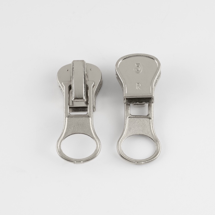 фото Замок автоматический для молнии «трактор», №5, 10 шт, цвет никель арт узор