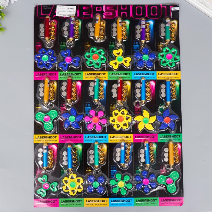 Фонарик лазер с 5 насадками на кольце "Спиннер" МИКС
Фонарик лазер с 5 насадками на кольце "Спиннер" МИКС