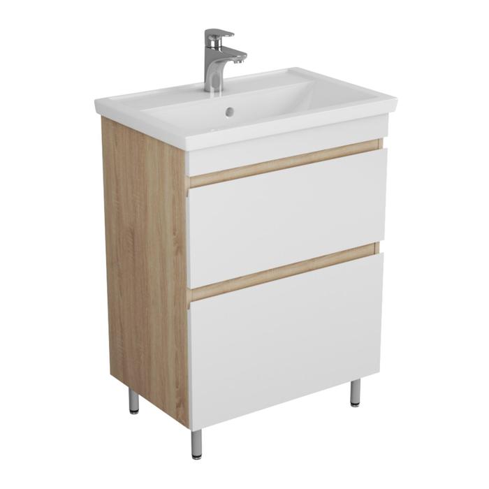 фото Тумба "арно" с раковиной "фостер" 60 см, дуб сонома