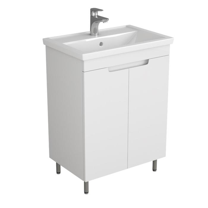 фото Тумба "брента" 60 с раковиной "фостер" 60 см, белая