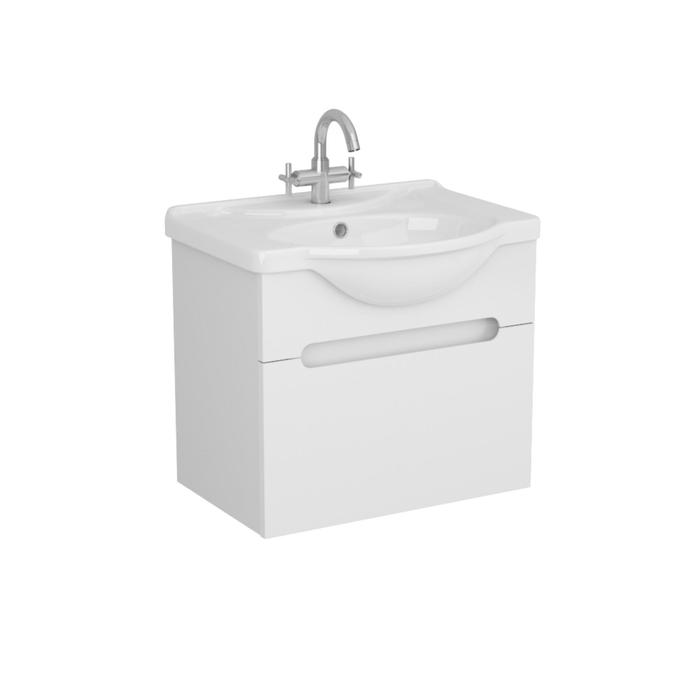 фото Тумба "джелла" 55, с раковиной "капри 55", белая