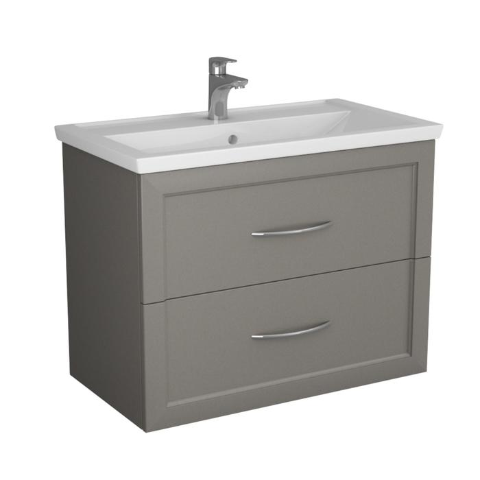 фото Тумба "платини" 80 с раковиной "фостер" 80 см, графит