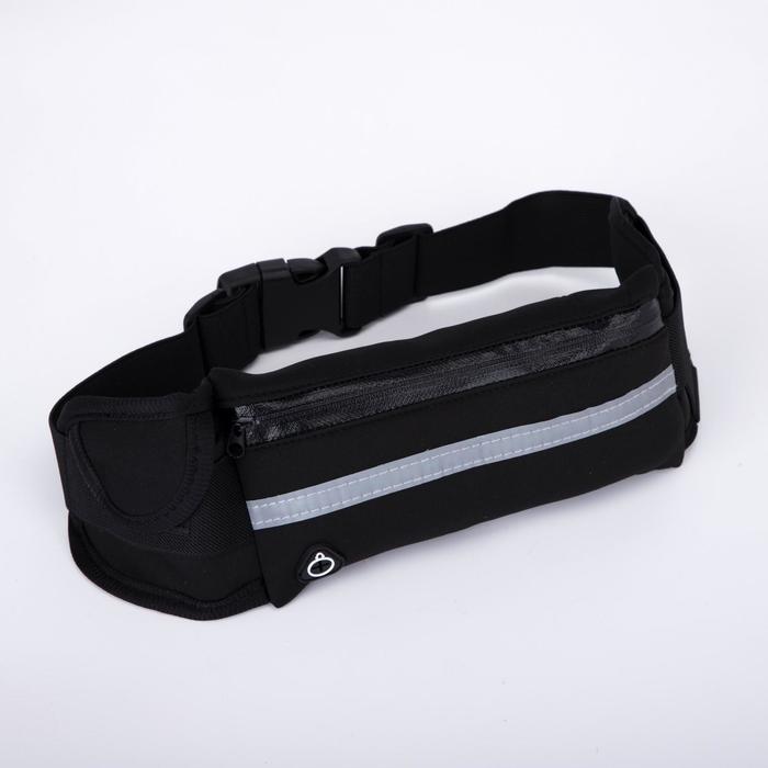 фото Сумка поясная, отдел на молнии, цвет чёрный