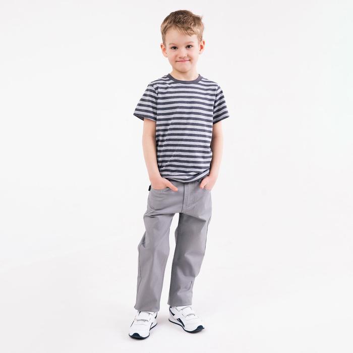 фото Брюки для мальчика, цвет серый, рост 104 см (17) yuke jeans