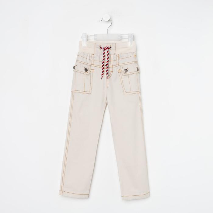 фото Брюки для мальчика, цвет белый, рост 98 см (16) yuke jeans