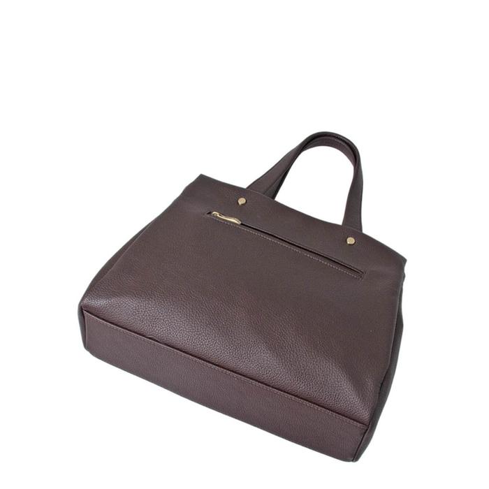 фото Сумка тоут иск.кожа, отдел на молнии, цвет коричневый 36х10х27см bagsland