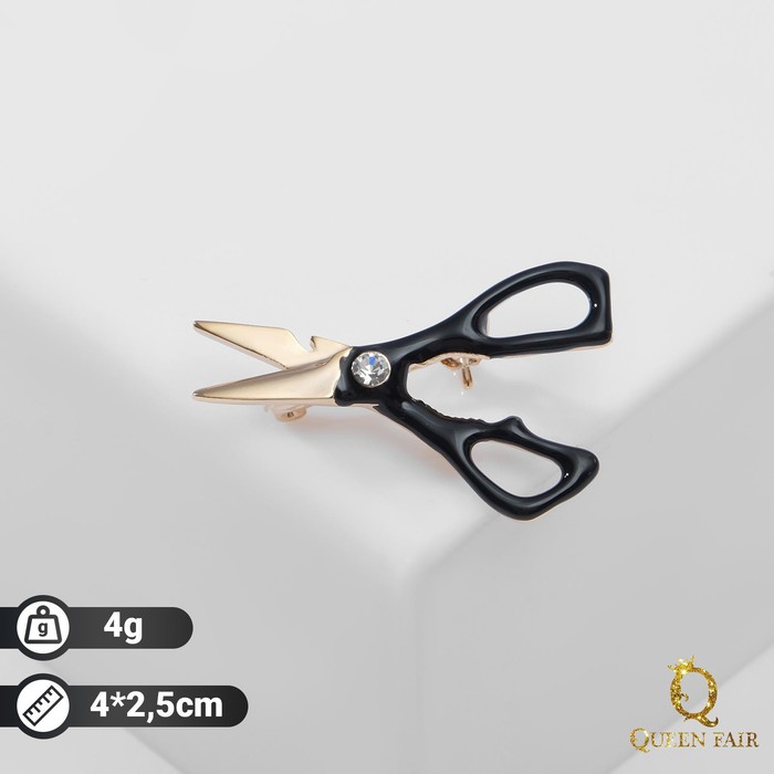 Брошь "Ножницы" мастерские, цвет чёрный в золоте
Брошь "Ножницы" мастерские, цвет чёрный в золоте