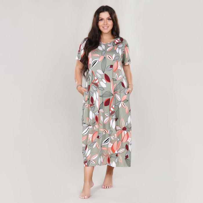 Платье женское, цвет оливковый, размер 52
Платье женское, цвет оливковый, размер 52