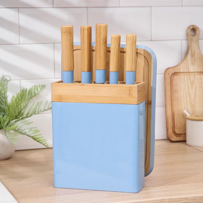 Набор ножей Heaven на подставке с доской, 5 шт
Набор ножей Heaven на подставке с доской, 5 шт