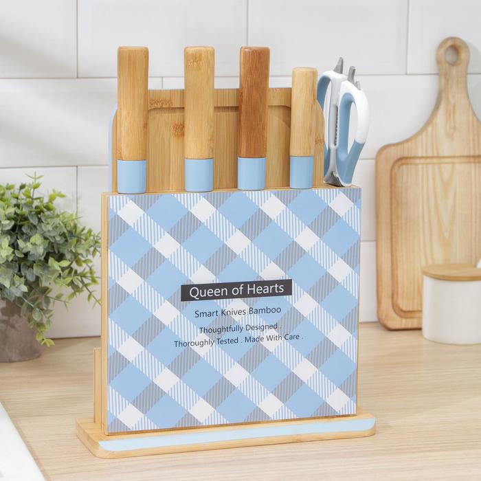 Набор ножей на подставке Heaven, 4 шт, доска, ножницы
Набор ножей на подставке Heaven, 4 шт, доска, ножницы