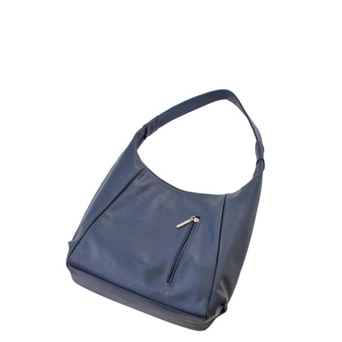 фото Сумка мешок иск.кожа, отдел на молнии, цвет синий 27х10х35см bagsland