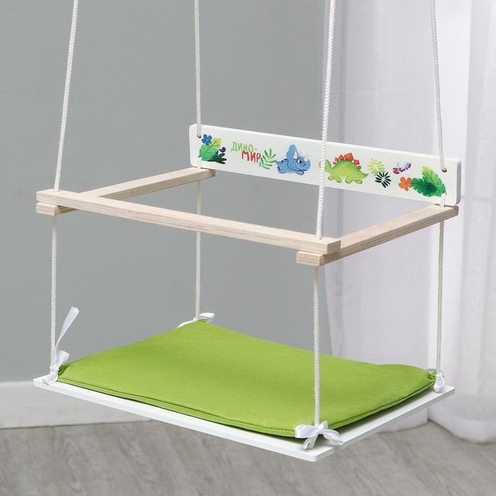 Качели детские с мягким сиденьем «Диномир» + Подарок (свисток 1 шт.) 
Качели детские с мягким сиденьем «Диномир» + Подарок (свисток 1 шт.)