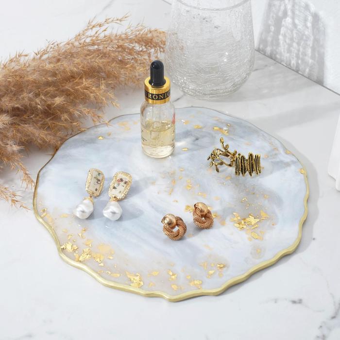 Интерьерная подставка "Жеода", цвет белый, d = 22 см 
Интерьерная подставка "Жеода", цвет белый, d = 22 см