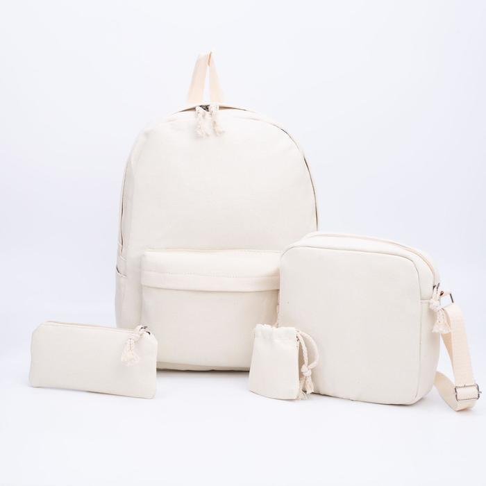 Рюкзак, отдел на молнии, 3 наружных кармана, сумка, пенал, ключница, цвет молочный
Рюкзак, отдел на молнии, 3 наружных кармана, сумка, пенал, ключница, цвет молочный