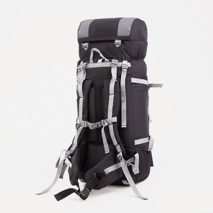 фото Рюкзак туристический, 100 л, отдел на шнурке, наружный карман, 2 боковые сетки, цвет чёрный/серый taif
