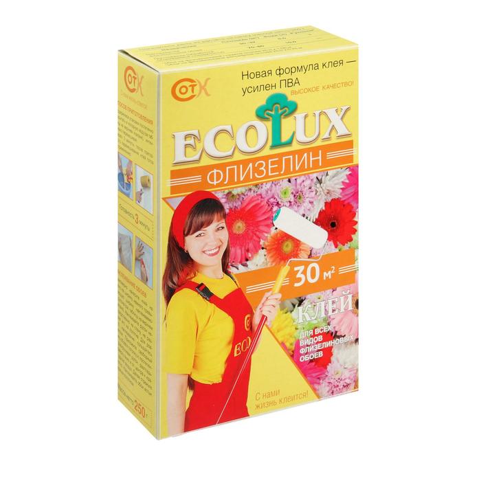 Клей обойный ECOLUX, флизелиновый, 250 г
Клей обойный ECOLUX, флизелиновый, 250 г
