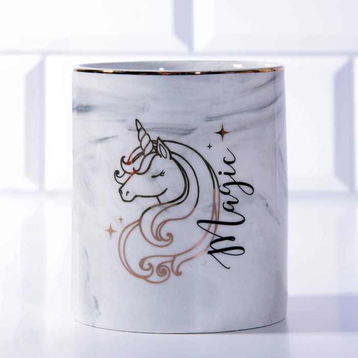 фото Керамический органайзер magic, серый, 8 х 9,5 см