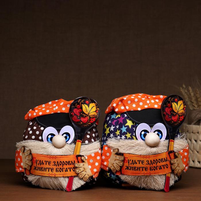 фото Оберег - домовой "санёк с ложкой", h = 20 см, микс