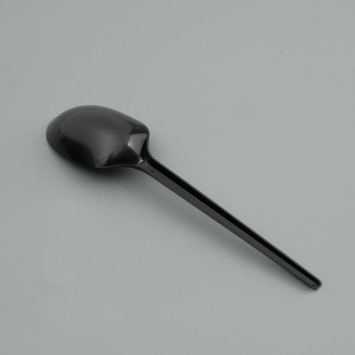 фото Ложка одноразовая столовая "черная" 16,5 см take it easy