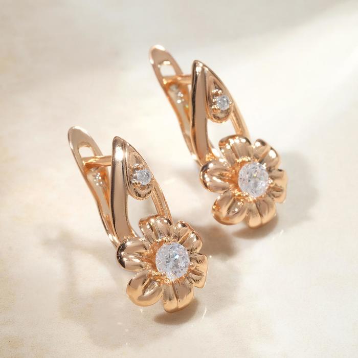 Серьги со стразами "Цветок" искра, цвет белый в золоте
Серьги со стразами "Цветок" искра, цвет белый в золоте