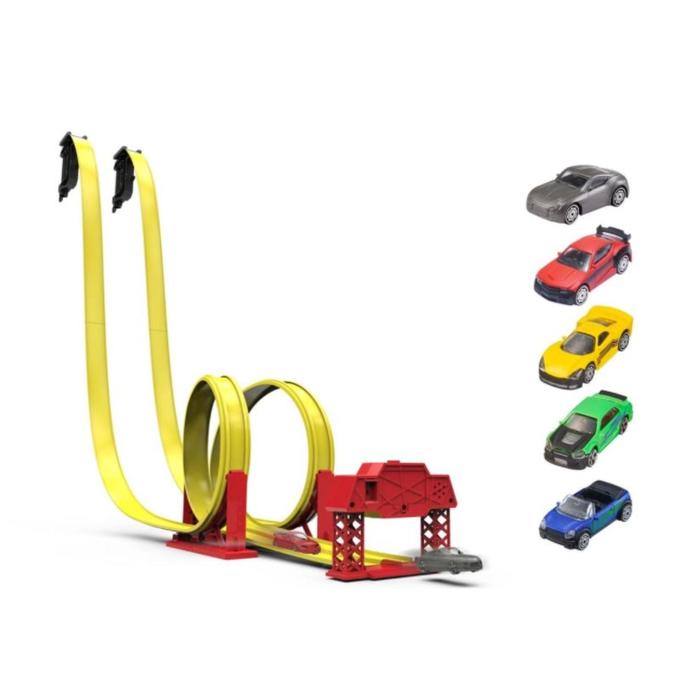 фото Игровой набор для детей «большая трасса street race s/down», с таймером и 5 машинками hti