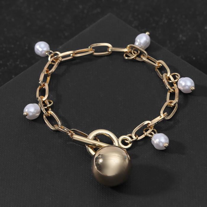 Браслет "Цепь" мелкие звенья с крупной бусиной, цвет белый в золоте ,L=19см
Браслет "Цепь" мелкие звенья с крупной бусиной, цвет белый в золоте ,L=19см