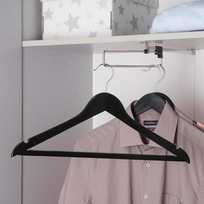 Вешалка-плечики для одежды с антискользящей перекладиной SAVANNA, размер 46-48, сорт А, тёмное дерево, клён
Вешалка-плечики для одежды с антискользящей перекладиной SAVANNA, размер 46-48, сорт А, тёмное дерево, клён