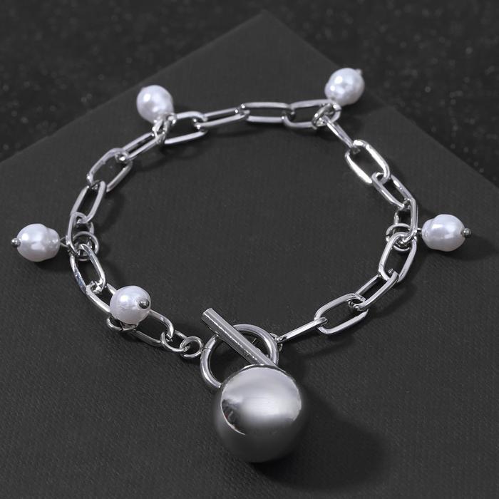 Браслет "Цепь" мелкие звенья с крупной бусиной, цвет белый в серебре ,L=19см
Браслет "Цепь" мелкие звенья с крупной бусиной, цвет белый в серебре ,L=19см