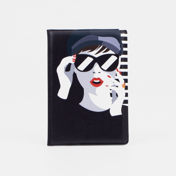 Обложка для паспорта, цвет чёрный, «Леди» 
Обложка для паспорта, цвет чёрный, «Леди»