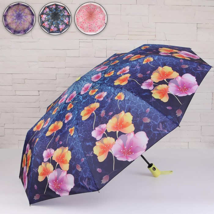 Зонт полуавтоматический «Цветы», 3 сложения, 9 спиц, R = 50, цвет МИКС
Зонт полуавтоматический «Цветы», 3 сложения, 9 спиц, R = 50, цвет МИКС
