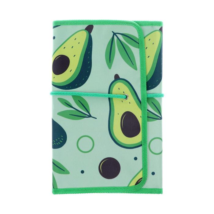 фото Пенал-скрутка мягкий 220 х 430 мм, на шнуровке, на 37 предметов, пнш-1 "авокадо и листья" тпк пчелка