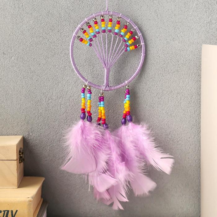 Ловец снов "Деревце" сиреневый d=9 см 24 см
Ловец снов "Деревце" сиреневый d=9 см 24 см