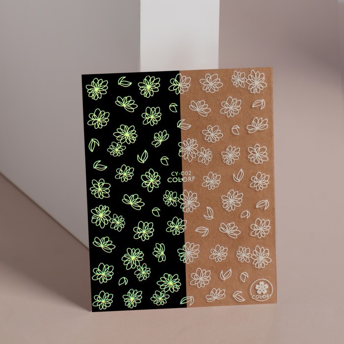 Наклейки для ногтей «Цветы флуоресцентные», флуоресцентные
Наклейки для ногтей «Цветы флуоресцентные», флуоресцентные