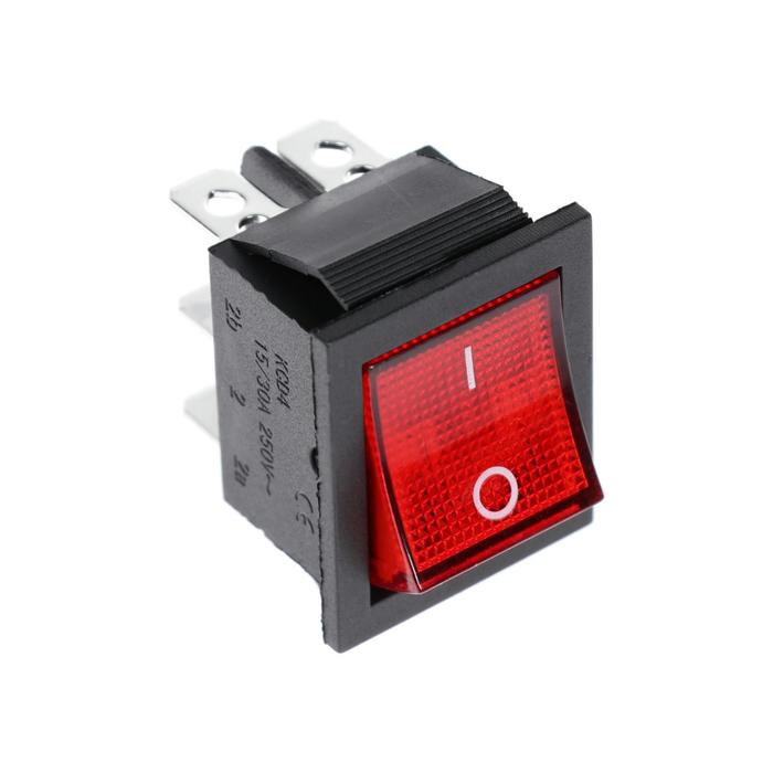 Клавишный выключатель, 250 В, 15 А, ON-ON, 6с, красный, с подсветкой
Клавишный выключатель, 250 В, 15 А, ON-ON, 6с, красный, с подсветкой